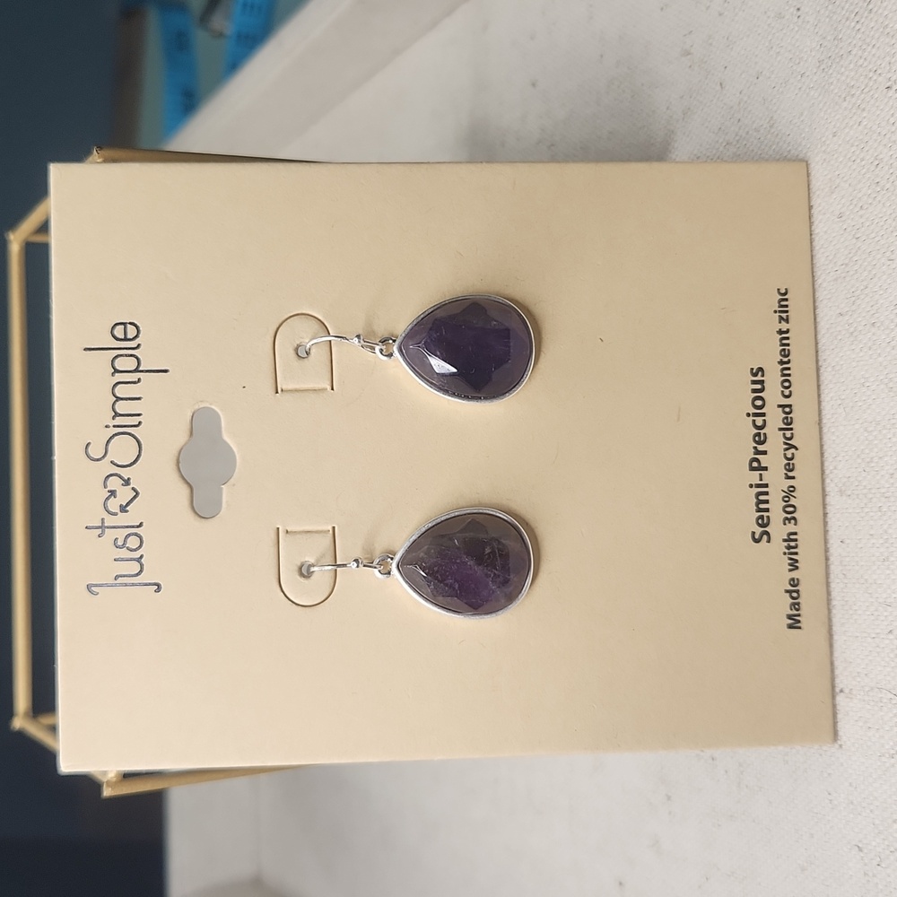 Purple Semi Precious Stone Earrings
